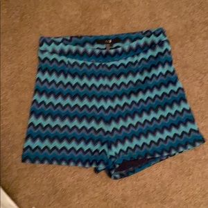 🔥 3/$12 SEXY textured blue/black chevron shorts
